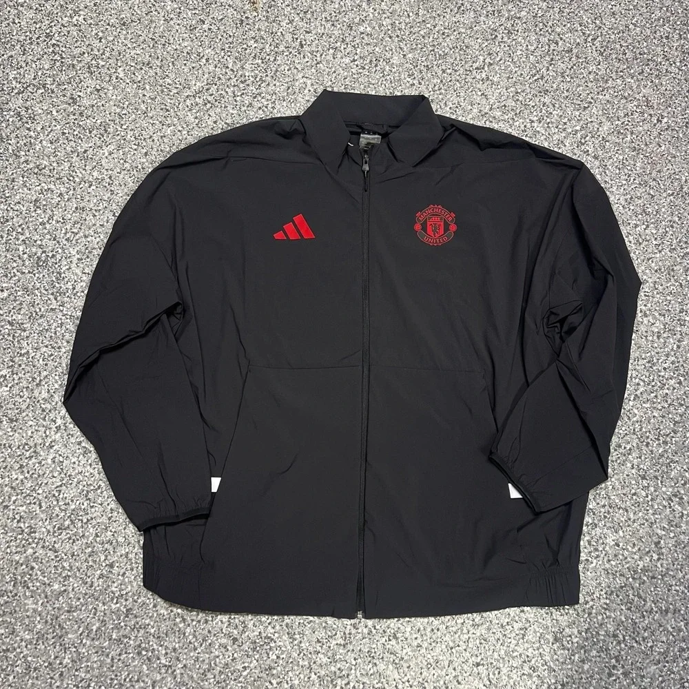 Adidas Manchester United Anthem ZNE Jacket Mens 3XL Black Red Full Zip JM5559